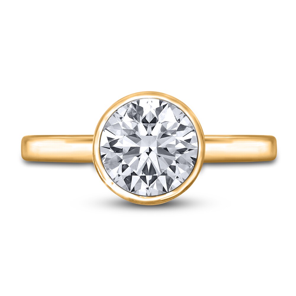 Diamond Solitaire Engagement Ring 2 ct tw Bezel-Set Round 14K Yellow Gold (I2/I) m9bBL9Kq