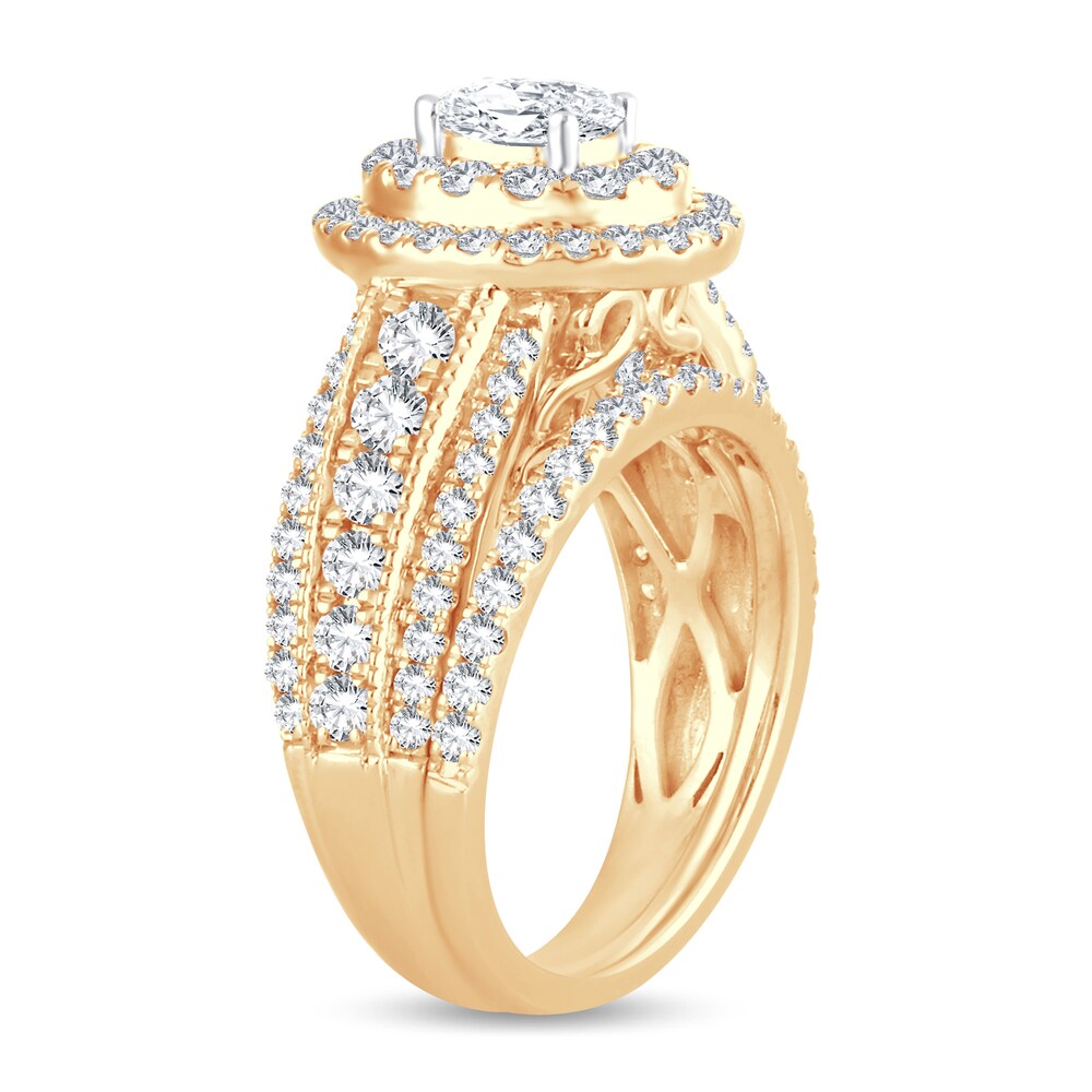 Diamond Bridal Set 2 ct tw Oval 14K Yellow Gold mKDyQZah