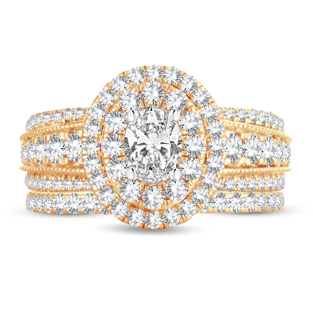 Diamond Bridal Set 2 ct tw Oval 14K Yellow Gold mKDyQZah