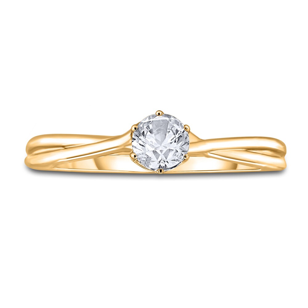 Diamond Solitaire Twist Engagement Ring 1/2 ct tw Round 14K Yellow Gold (I2/I) mM1AH0dY