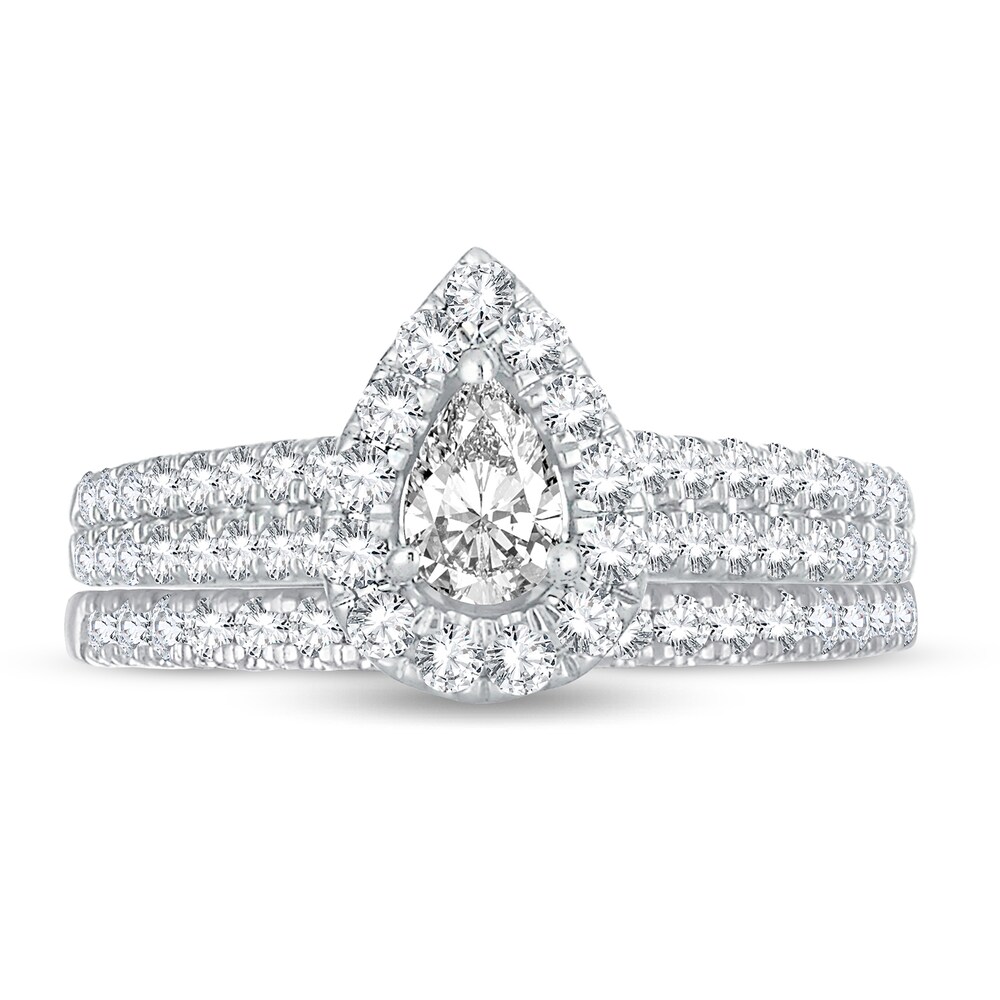 Diamond Bridal Set 1 ct tw Pear-shaped 14K White Gold mRcRhCUM