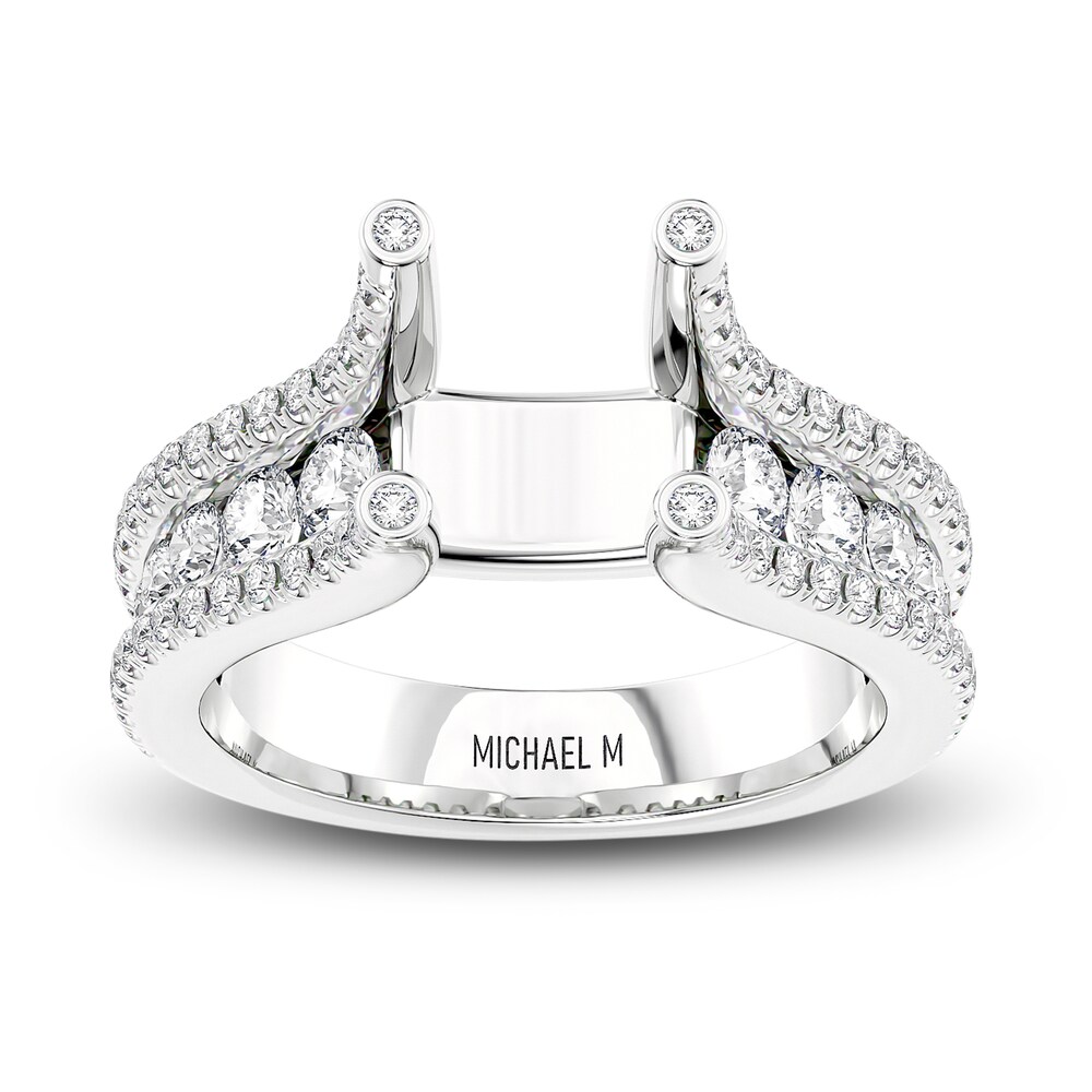 Michael M Diamond Ring Setting 1-1/6 ct tw Round 18K White Gold (Center diamond is sold separately) mSCy2uiv