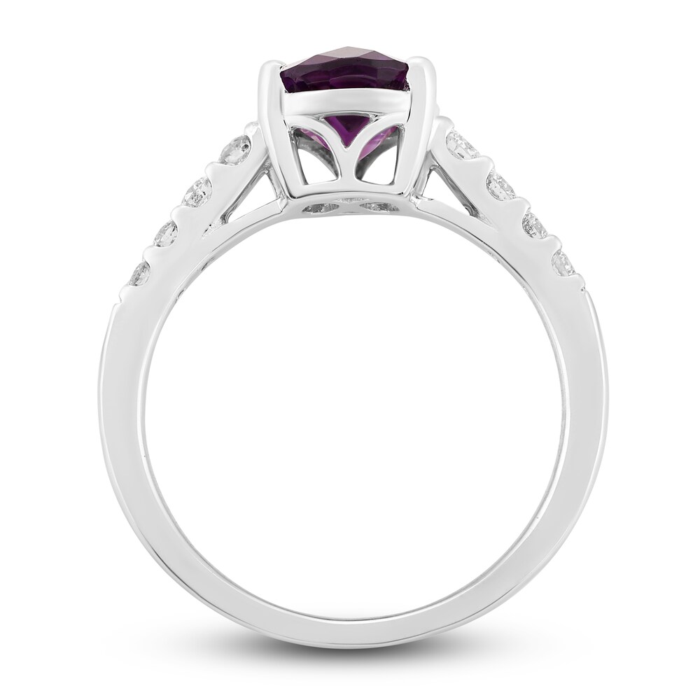 Natural Amethyst Engagement Ring 1/4 ct tw Diamonds 14K White Gold mSnJ4fzw