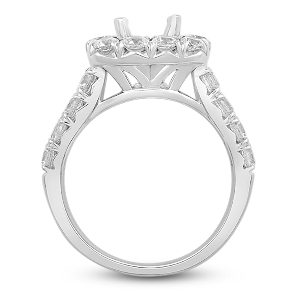 Engagement Ring 2-1/2 ct tw Princess/Round 14K White Gold mUIIGKga