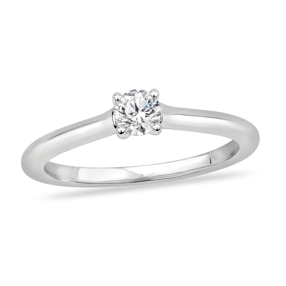 Diamond Solitaire Engagement Ring 1/5 ct tw Round-cut 14K White Gold (I2/I) mbOzMnRa [mbOzMnRa]