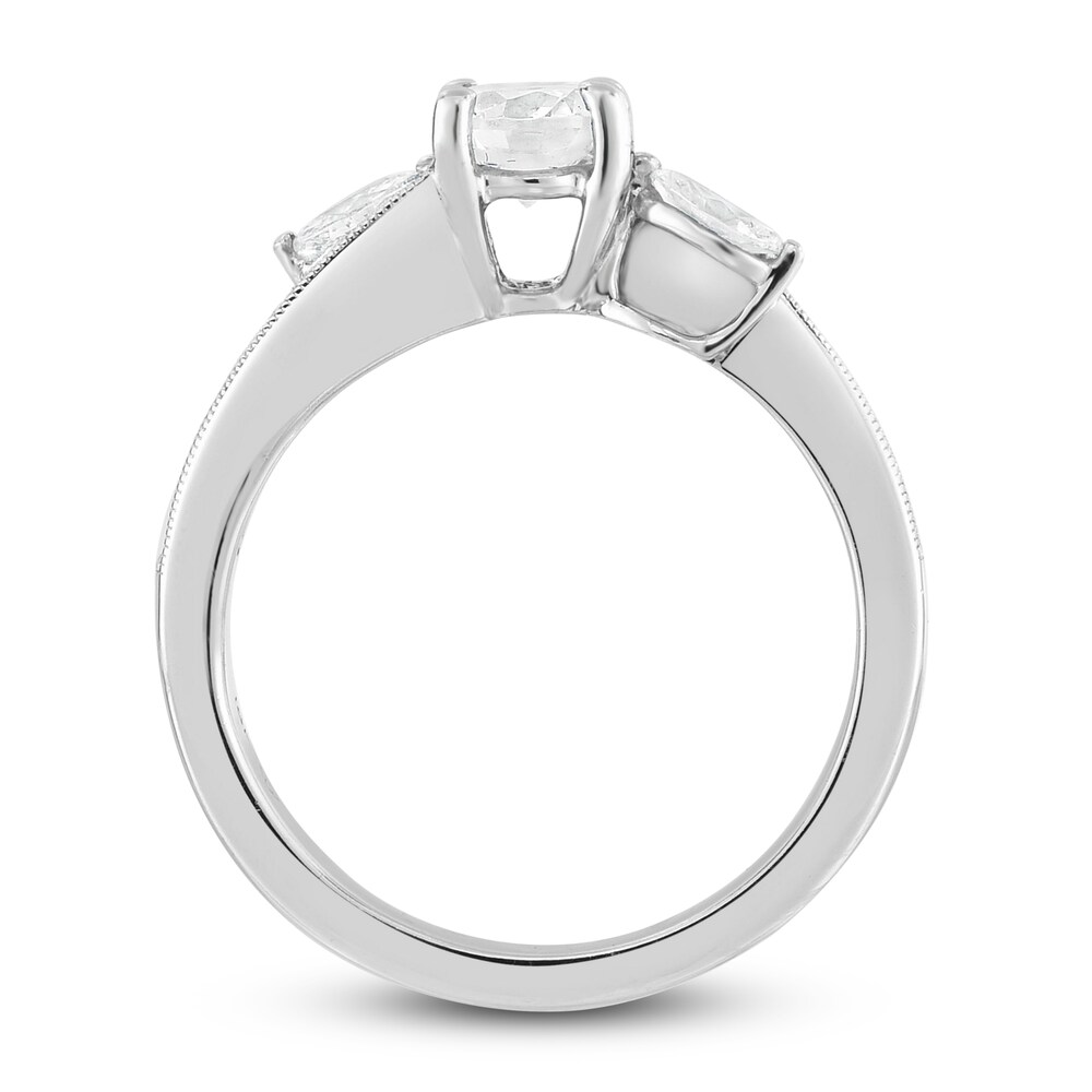 Diamond Engagement Ring 1 ct tw Round/Marquise 14K White Gold md6RmE8x