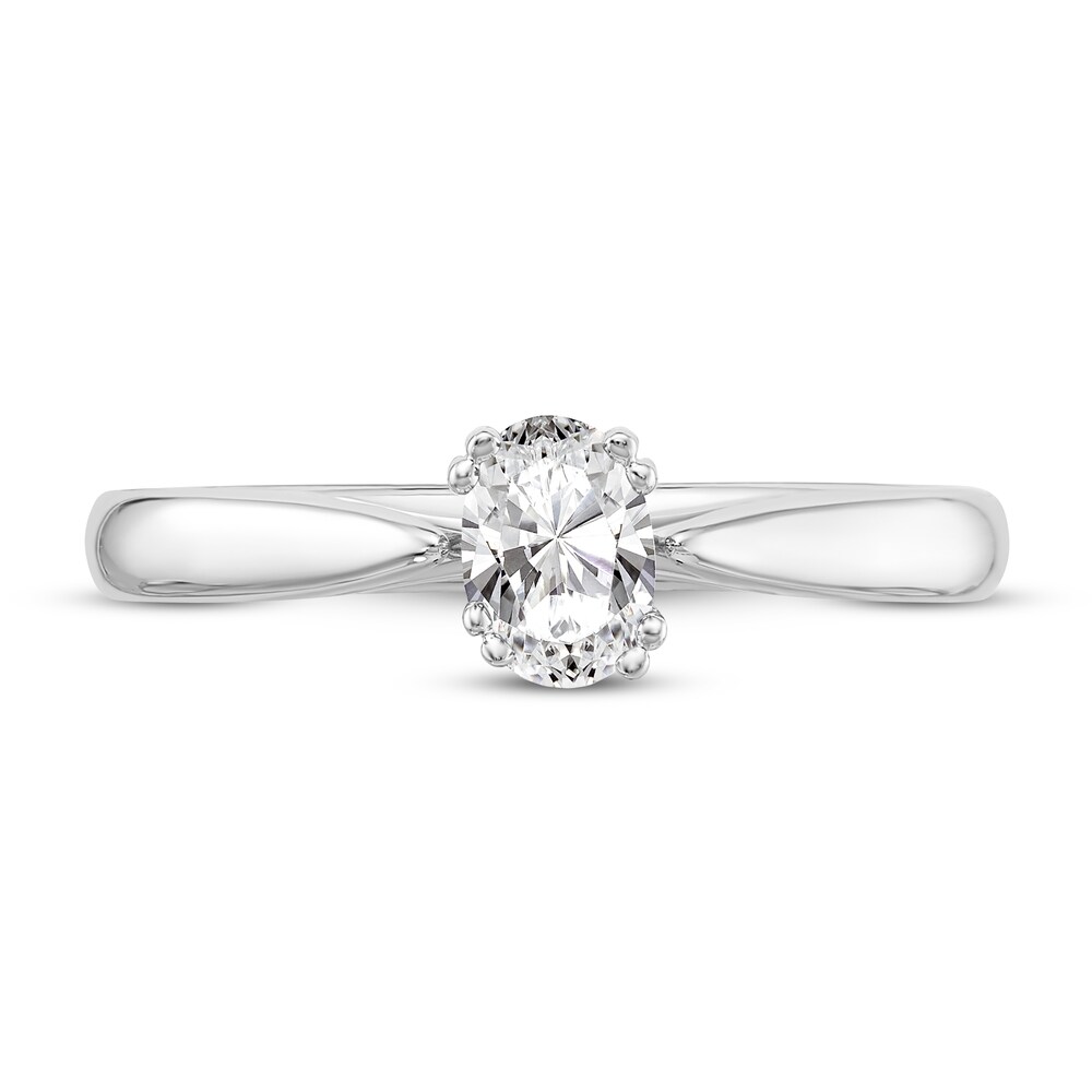 Diamond Solitaire Engagement Ring 1/2 ct tw Oval 14K White Gold (I1/I) mjIj41UZ