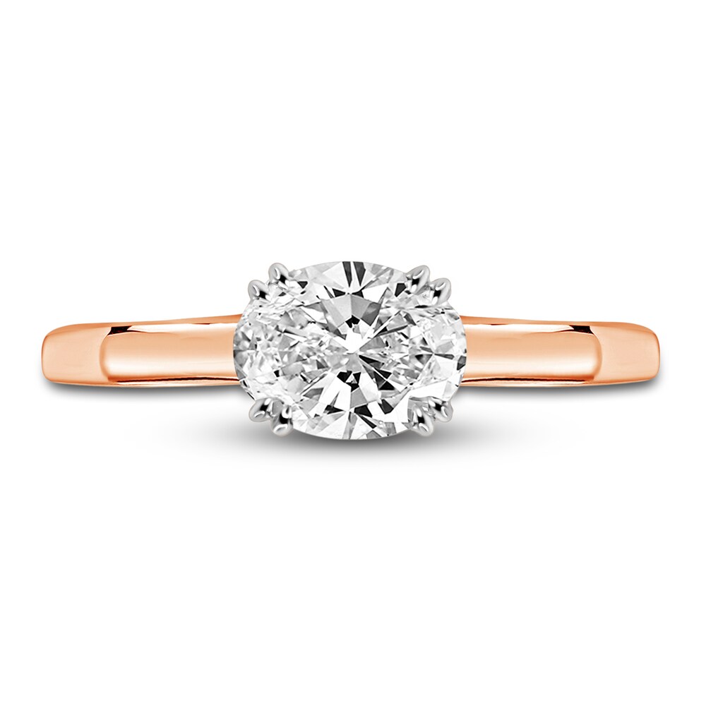 Diamond Solitaire Plus Ring 1 ct tw Oval 14K Rose Gold (I2/I) mqRWdSSQ