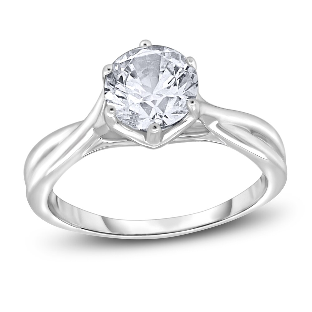 Diamond Solitaire Twist Engagement Ring 1 ct tw Round 14K White Gold (I2/I) mr6gsymZ [mr6gsymZ]