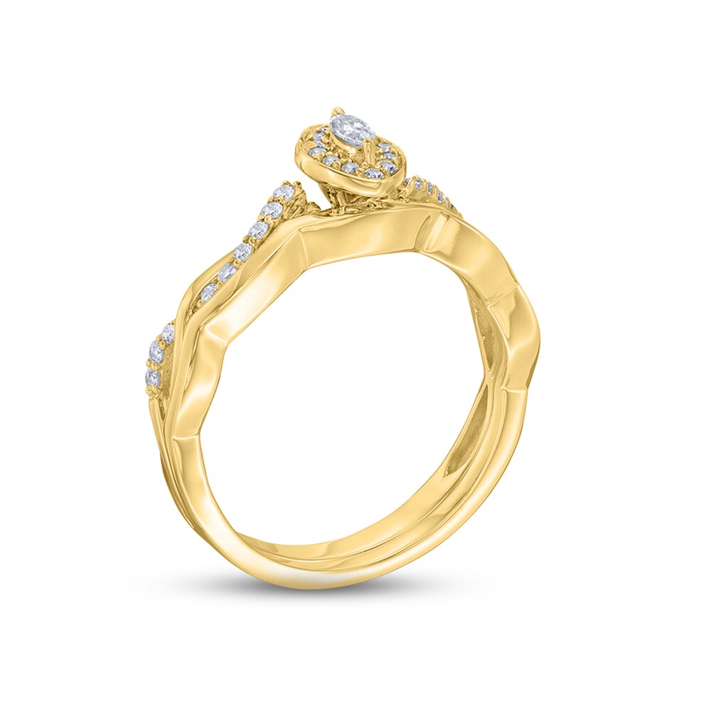 Diamond Engagement Ring 3/8 ct tw Marquise/Round 14K Yellow Gold nGILudwT