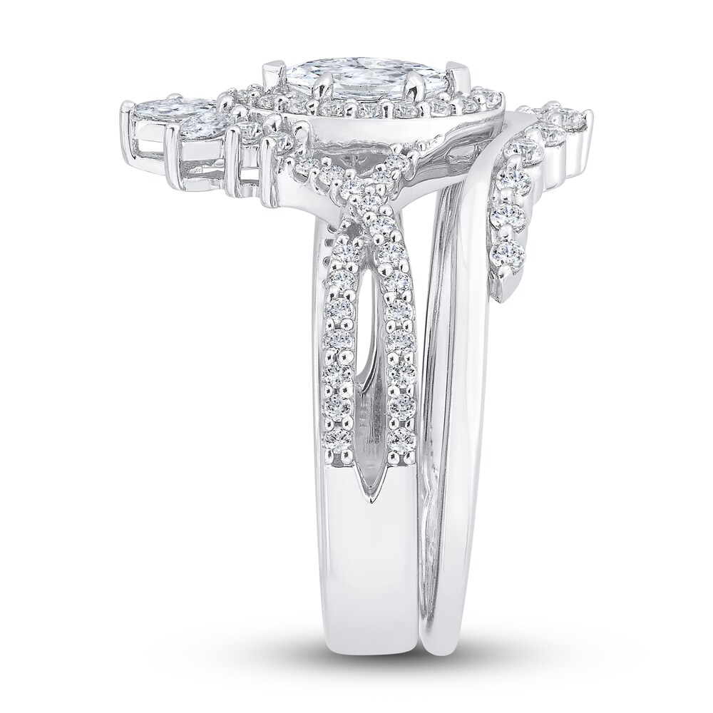 Diamond Engagement Ring 1 ct tw Marquise/Round 14K White Gold nLrGM9jw