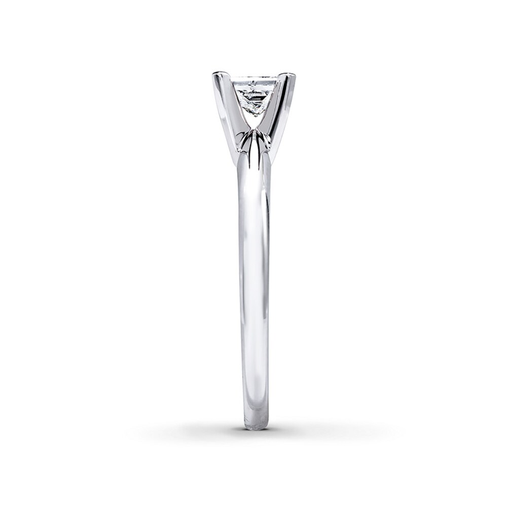 Diamond Solitaire Ring 1/2 carat Princess-cut 14K White Gold (I2/I) nWpT0Goi