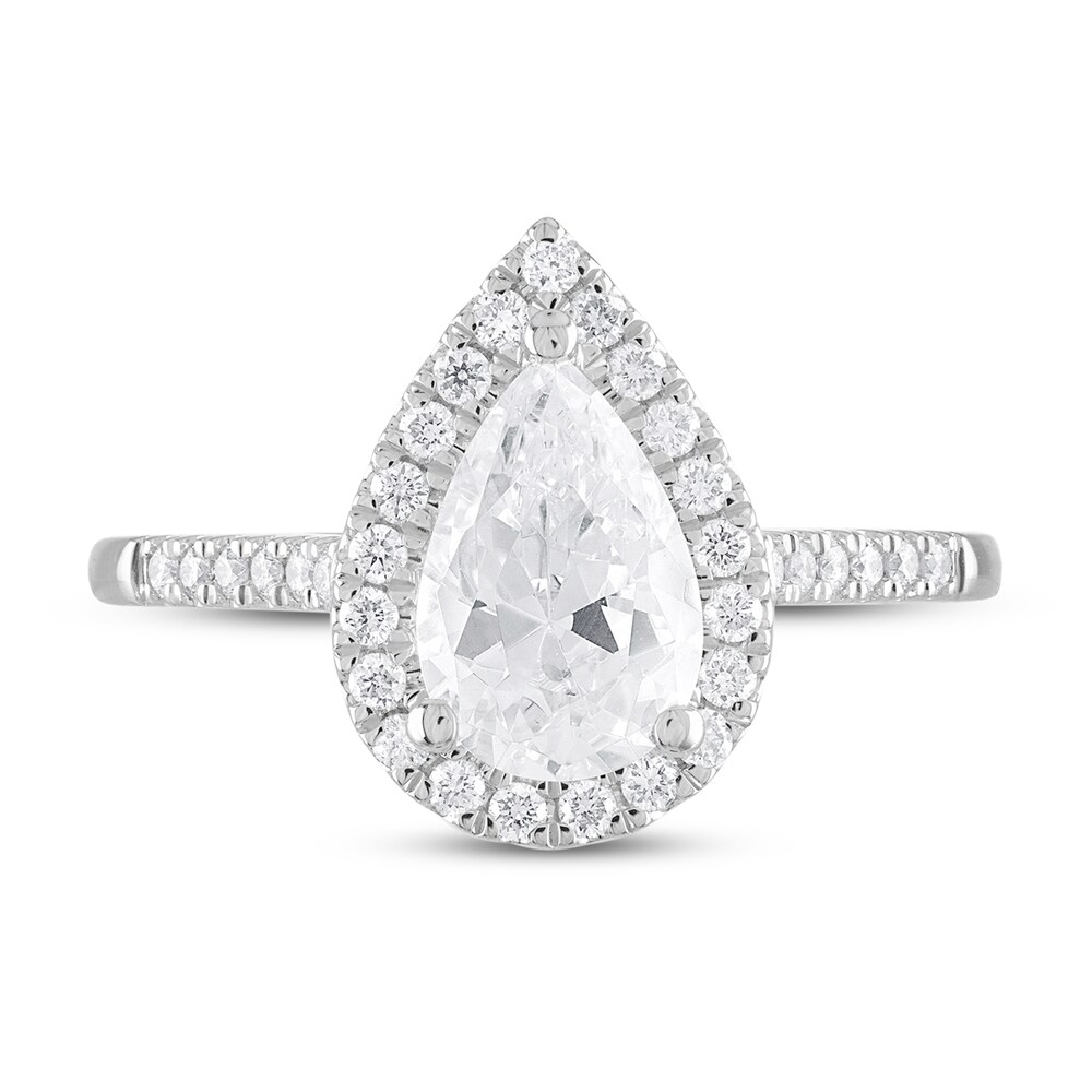 Diamond Engagement Ring 1-1/2 ct tw Pear-shaped 18K White Gold nrUWRdSQ