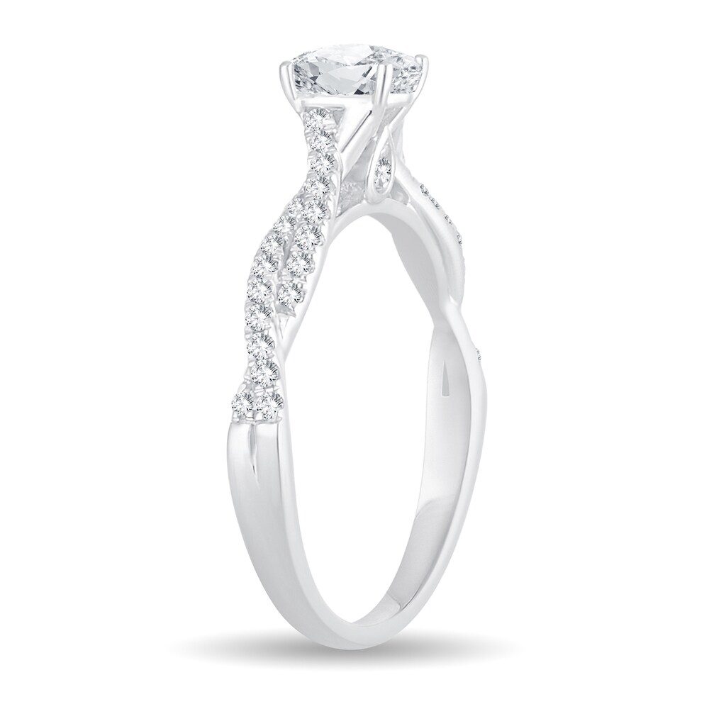 Diamond Ring 1/2 ct tw Pear-shaped 14K White Gold o0KAUZXB