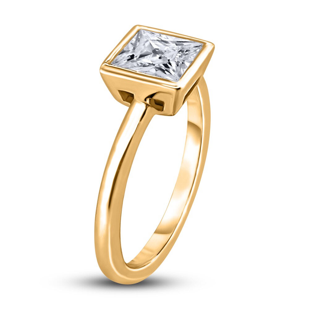 Diamond Solitaire Engagement Ring 2 ct tw Bezel-Set Princess 14K Yellow Gold (I2/I) oBNCGigr