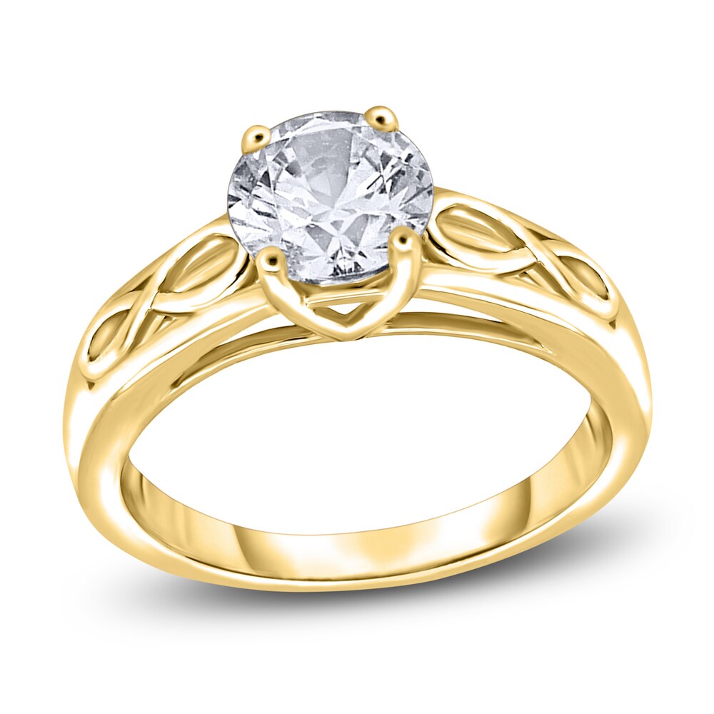 Diamond Solitaire Infinity Engagement Ring 1 ct tw Round 14K Yellow Gold (I2/I) oDphouBj