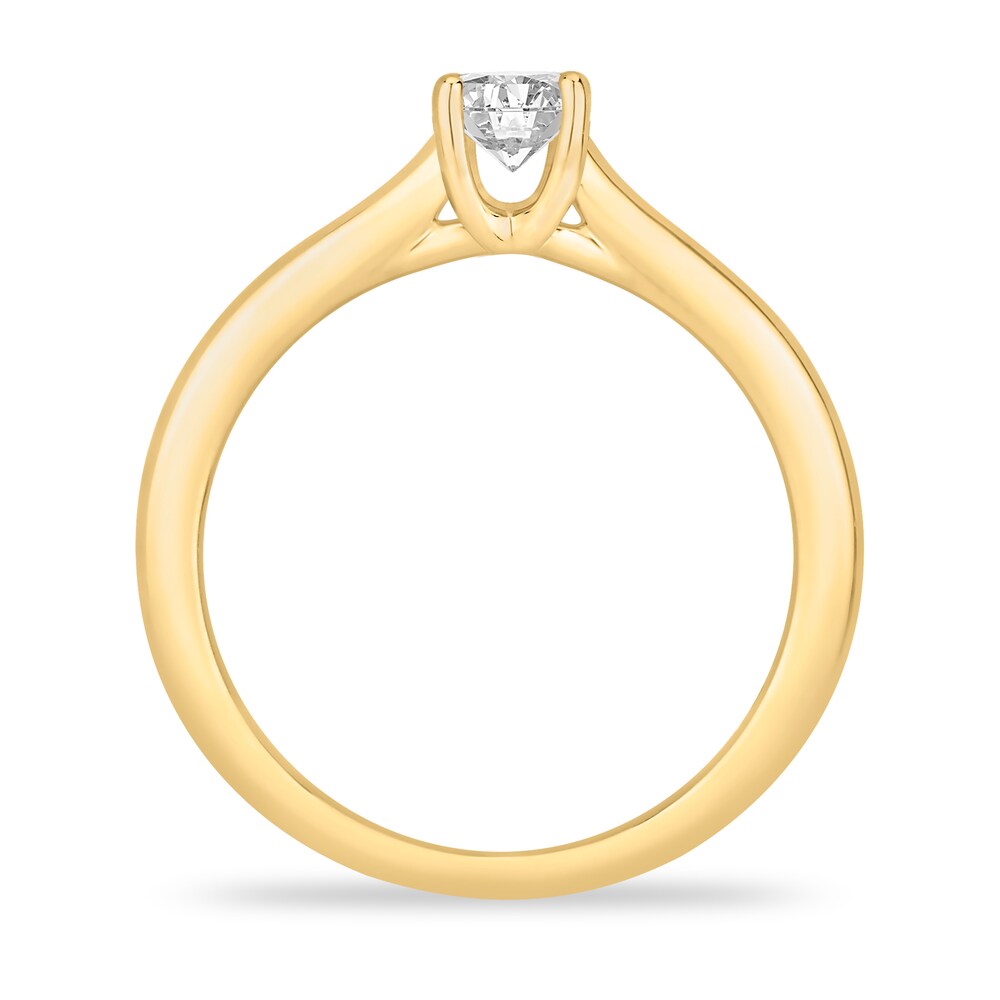 Diamond Solitaire Engagement Ring 3/8 ct tw Round-cut 14K Yellow Gold (I2/I) oJXHb9r8