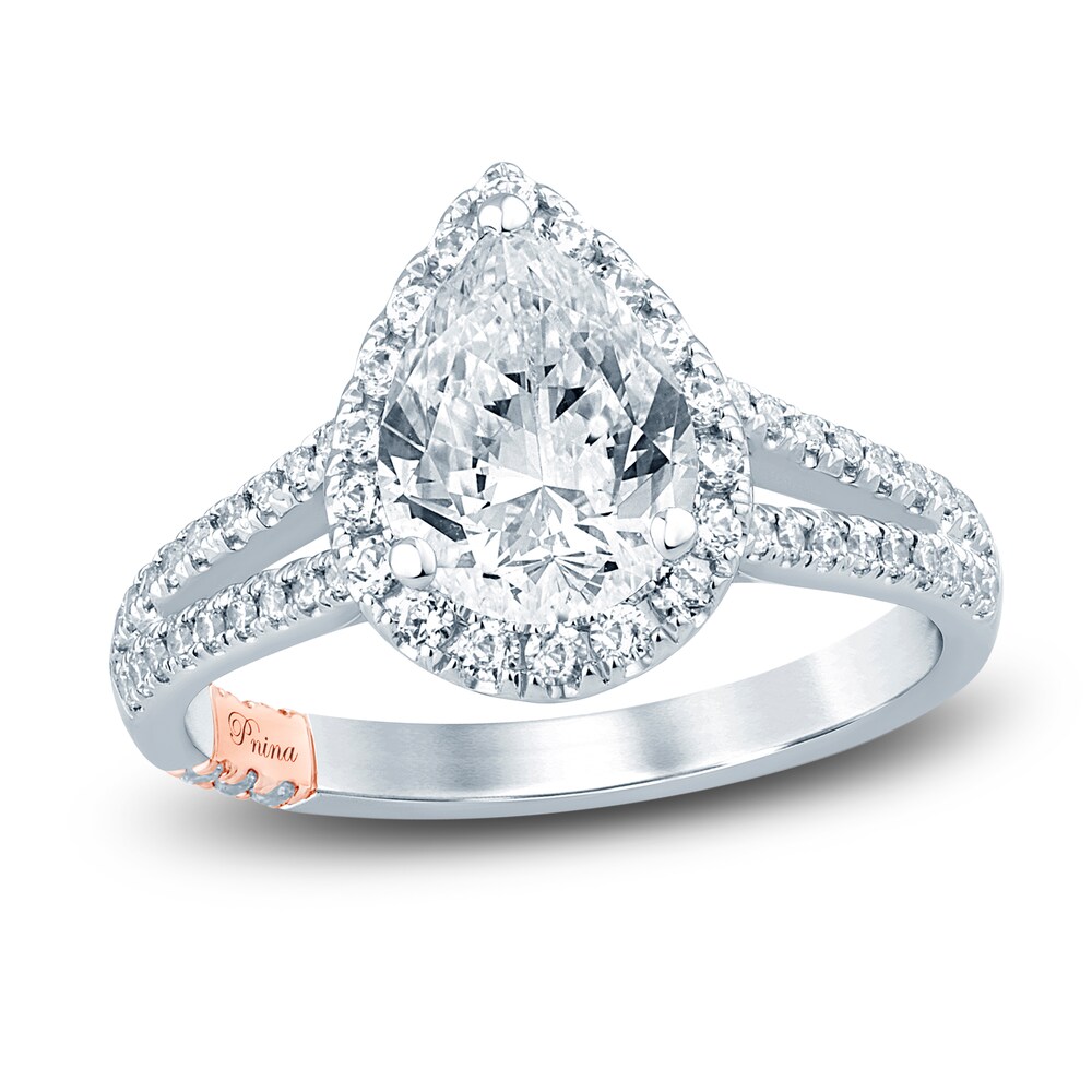 Pnina Tornai Lab-Created Diamond Engagement Ring 2-1/2 ct tw Pear/Round 14K White Gold oT3B0L3v