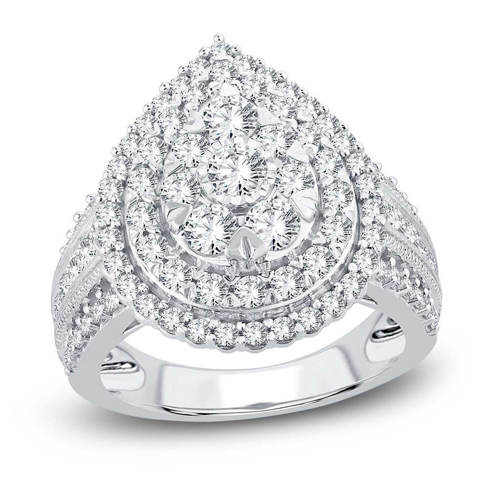 Diamond Ring 2 ct tw Round 14K White Gold oV00yG3q [oV00yG3q]