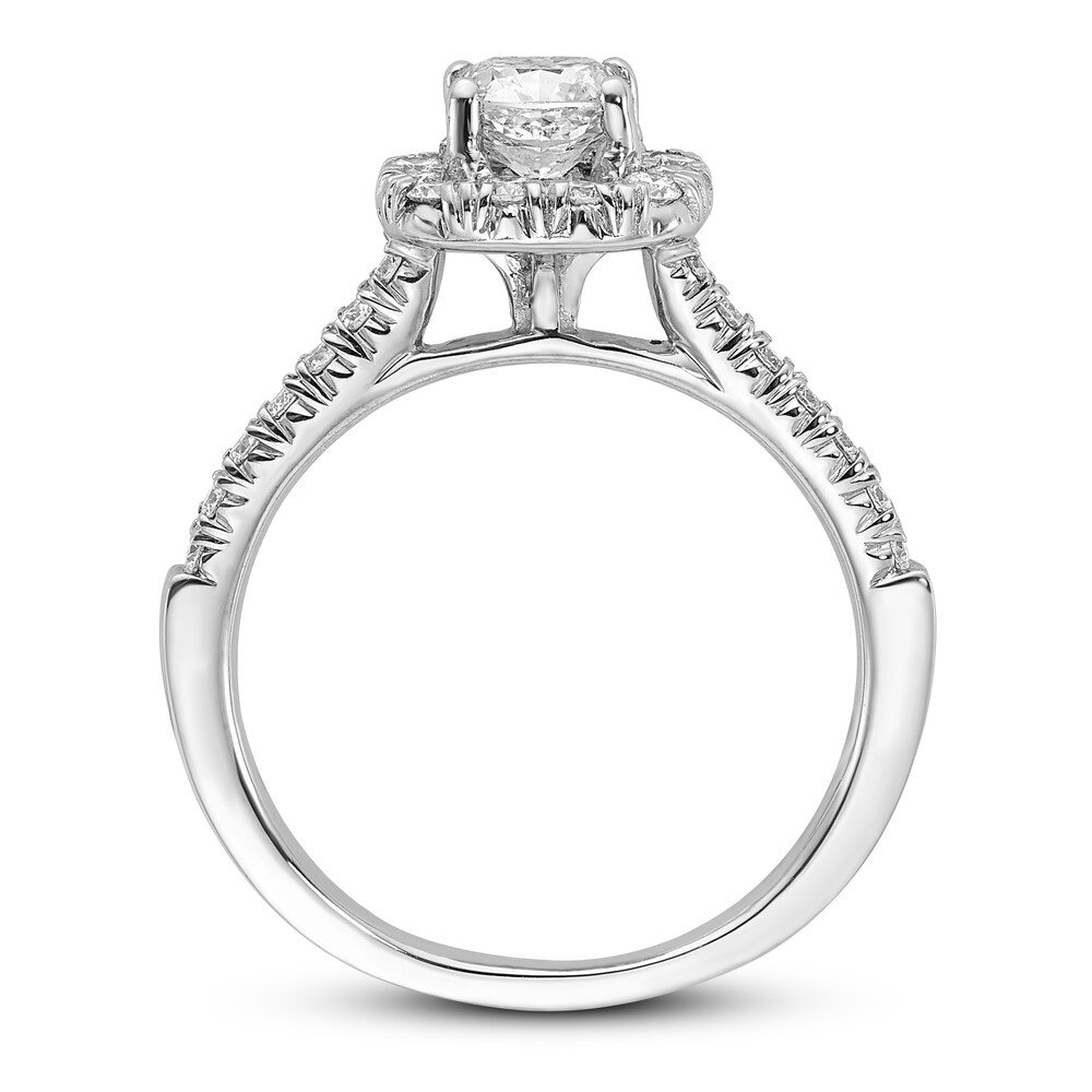 Diamond Engagement Ring 1 ct tw Cushion/Round 14K White Gold obeN4L7c