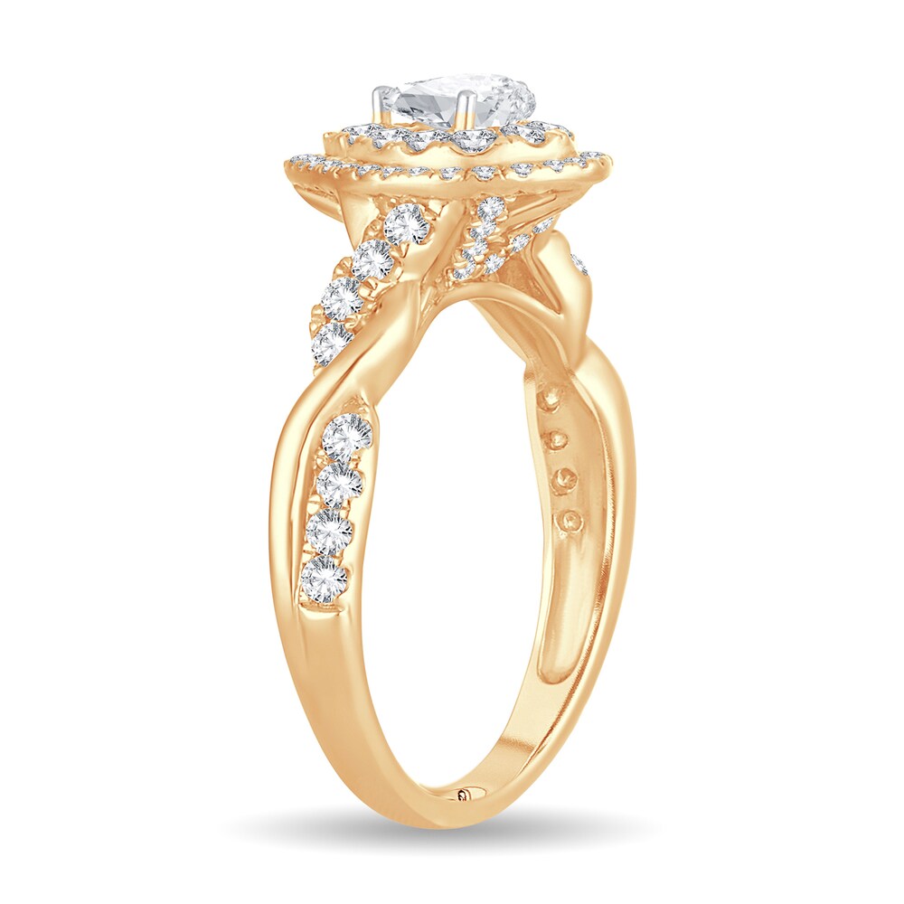 Diamond Ring 1 ct tw Pear-shaped 14K Yellow Gold okMRsdxs