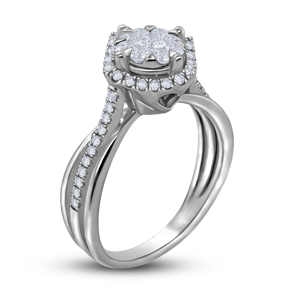 Diamond Ring 1/2 ct tw Round 14K White Gold p9L0tk63