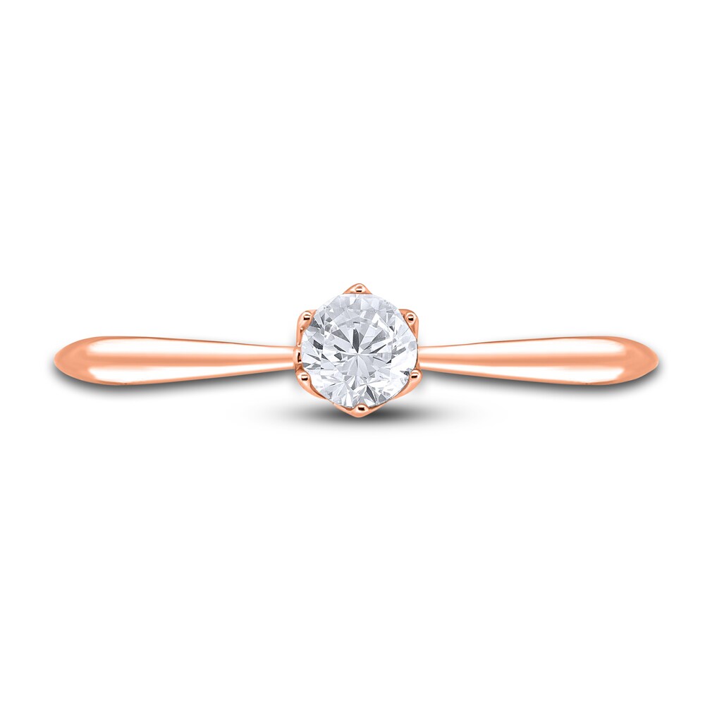 Diamond Cathedral Solitaire Engagement Ring 1/4 ct tw Round 14K Rose Gold (I2/I) pJBO5rRY