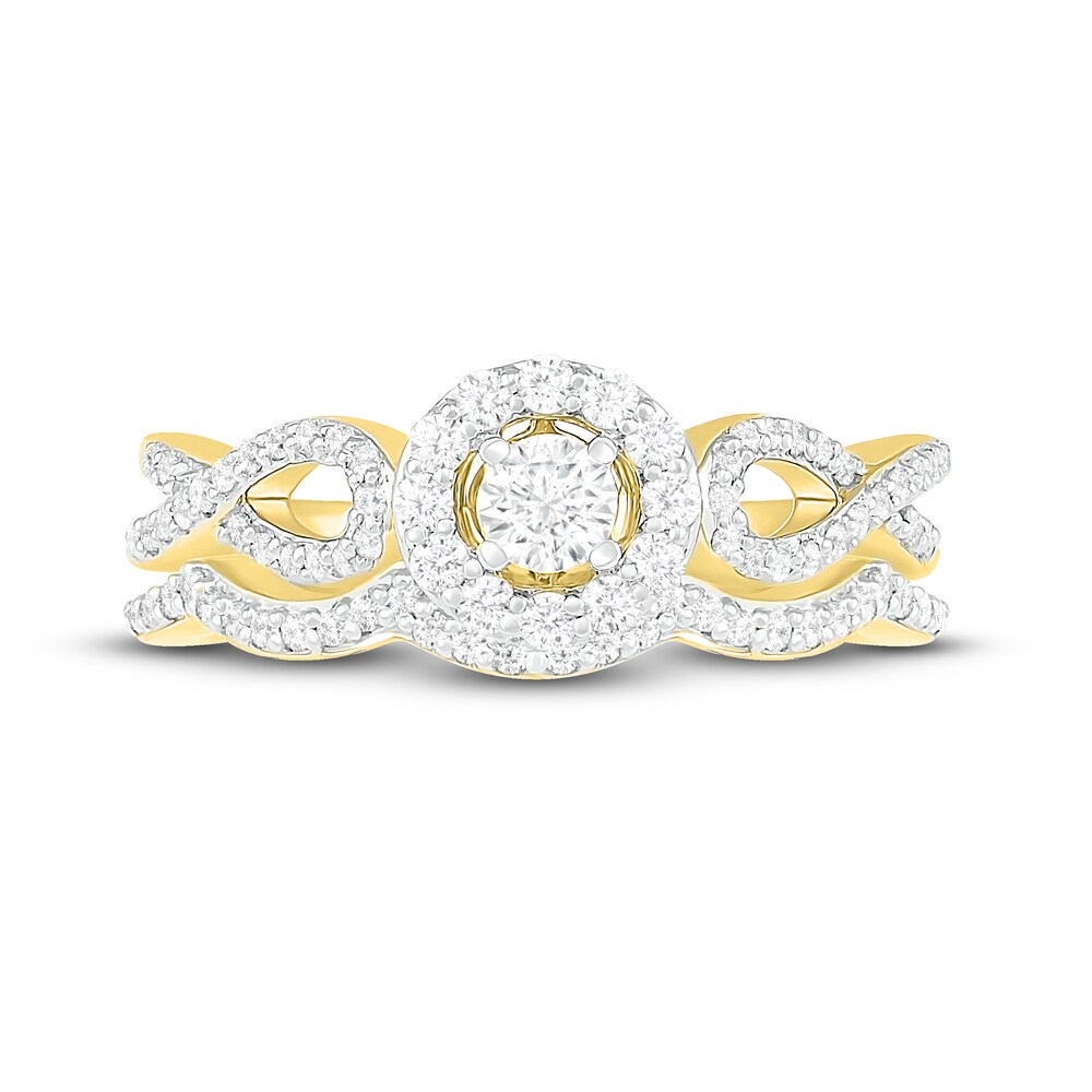 Diamond Bridal Set 1/2 ct tw Round 14K Yellow Gold pk9W4PYW