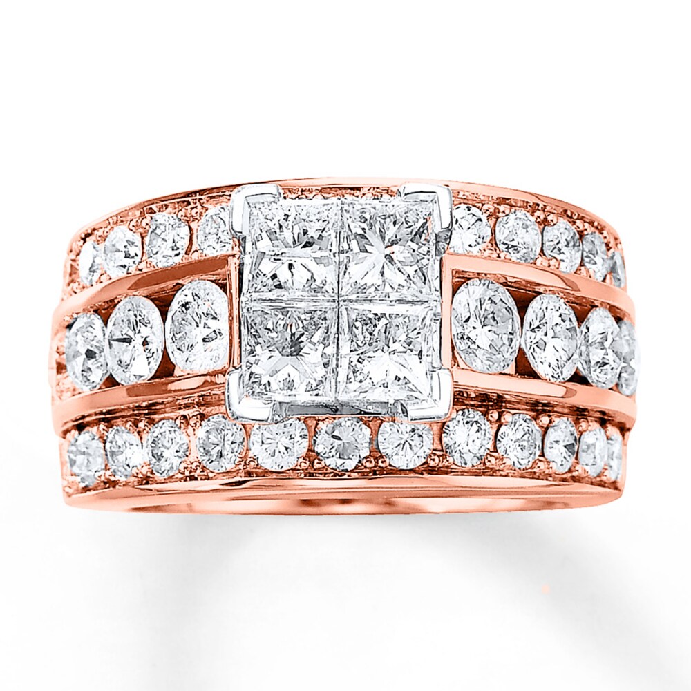 Diamond Engagement Ring 3-1/2 ct tw Diamonds 14K Rose Gold psOADasP [psOADasP]