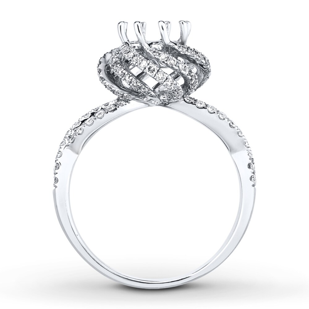 Diamond Ring Setting 1/2 ct tw Round-cut 14K White Gold pwfbJEHe