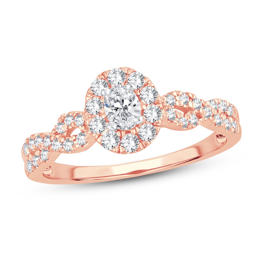 Diamond Ring 1/2 ct tw Oval 14K Rose Gold q4sGk5bn [q4sGk5bn]