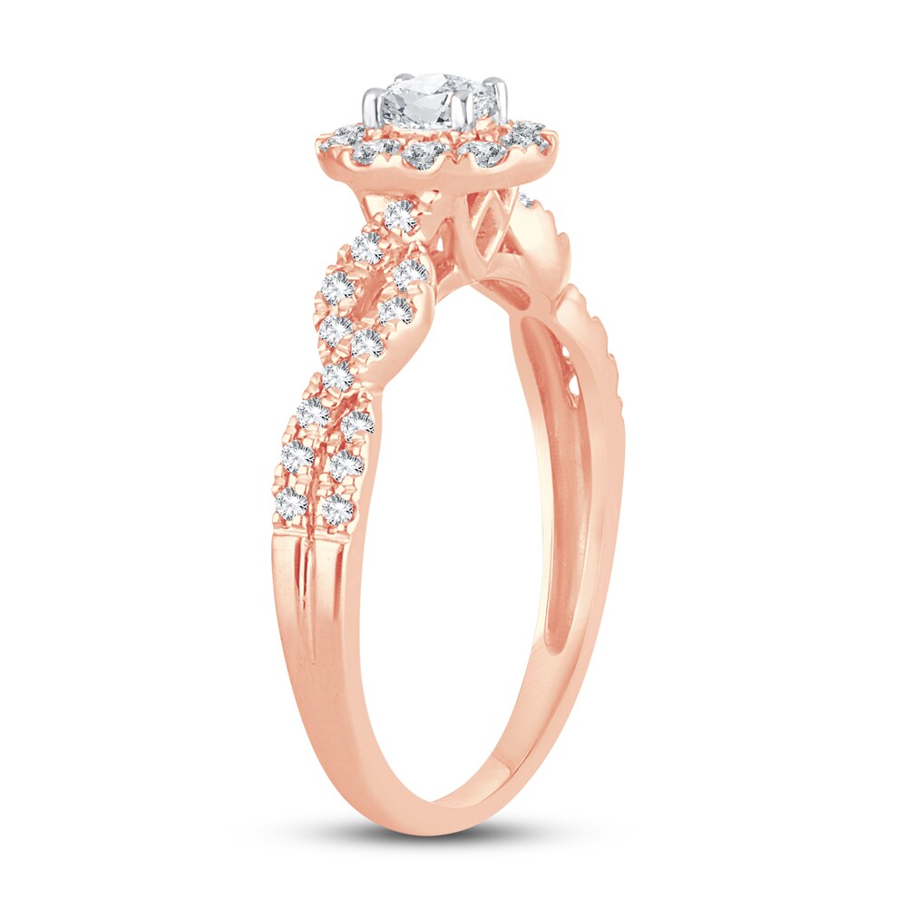 Diamond Ring 1/2 ct tw Oval 14K Rose Gold q4sGk5bn