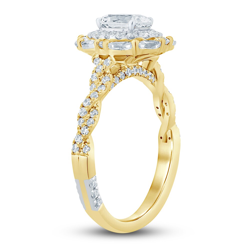 Pnina Tornai Diamond Engagement Ring 1-1/2 ct tw Oval/Marquise/ Round 14K Yellow Gold qCu6yOMs