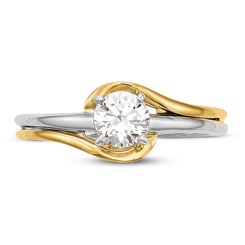 Diamond Solitaire Engagement Ring 1/2 ct tw Round 14K Two-Tone Gold (I1/I) qGtWeXNq