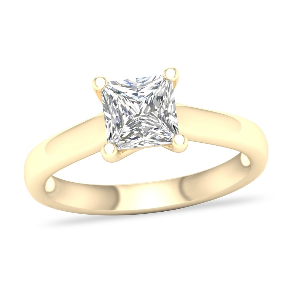 Diamond Solitaire Ring 1-1/2 ct tw Princess-cut 14K Yellow Gold (I1/I) qHYY49F9 [qHYY49F9]