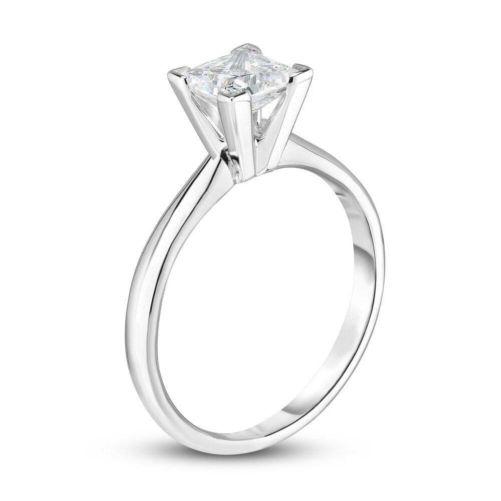Diamond Solitaire Engagement Ring 1/2 ct tw Princess 14K White Gold (I2/I) qNDjoa0p