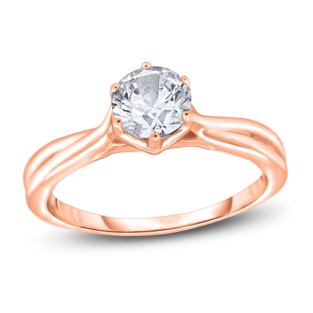 Diamond Solitaire Twist Engagement Ring 2 ct tw Round 14K Rose Gold (I2/I) qOmAIvkg [qOmAIvkg]