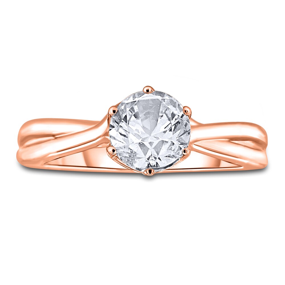 Diamond Solitaire Twist Engagement Ring 2 ct tw Round 14K Rose Gold (I2/I) qOmAIvkg