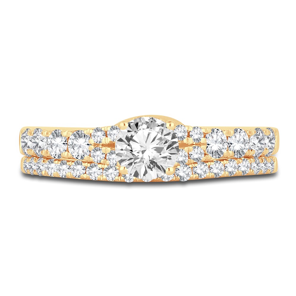 Diamond Bridal Set 1-1/4 ct tw Round 14K Yellow Gold qRaGpkTb