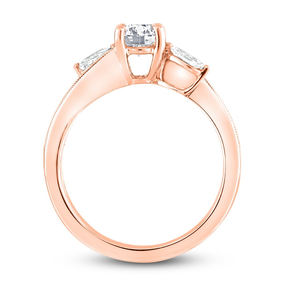 Diamond Engagement Ring 1 ct tw Round/Marquise 14K Rose Gold qim1xEsY