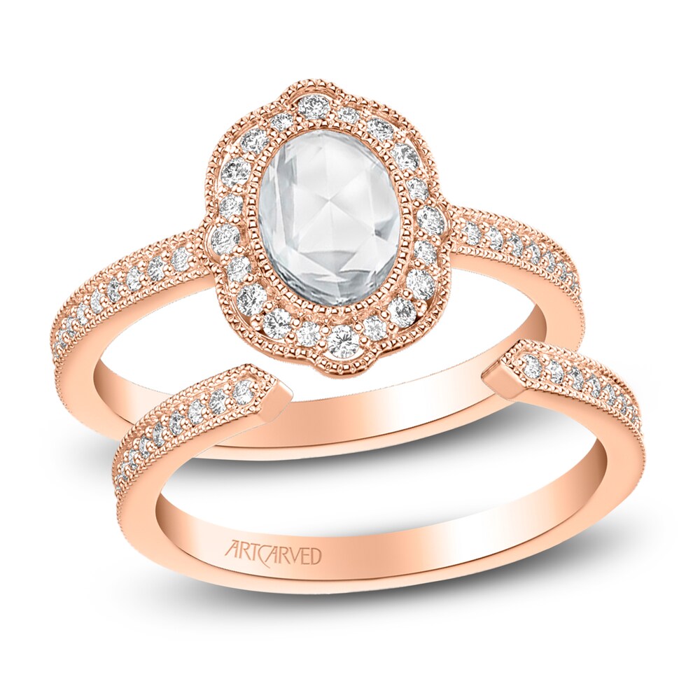 ArtCarved Rose-Cut Diamond Bridal Set 3/4 ct tw 14K Rose Gold qorCkvEO [qorCkvEO]