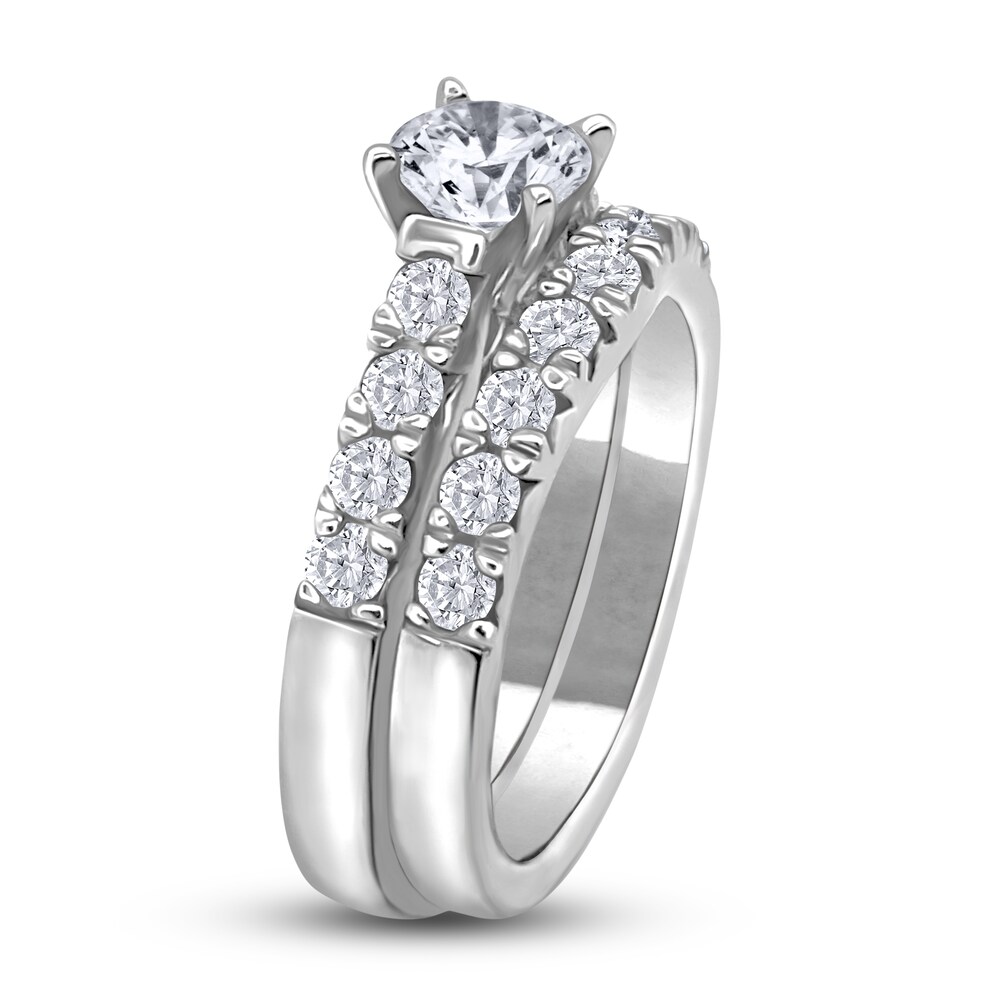 Diamond Bridal Set 1-3/8 ct tw Round 14K White Gold qpvfalWh