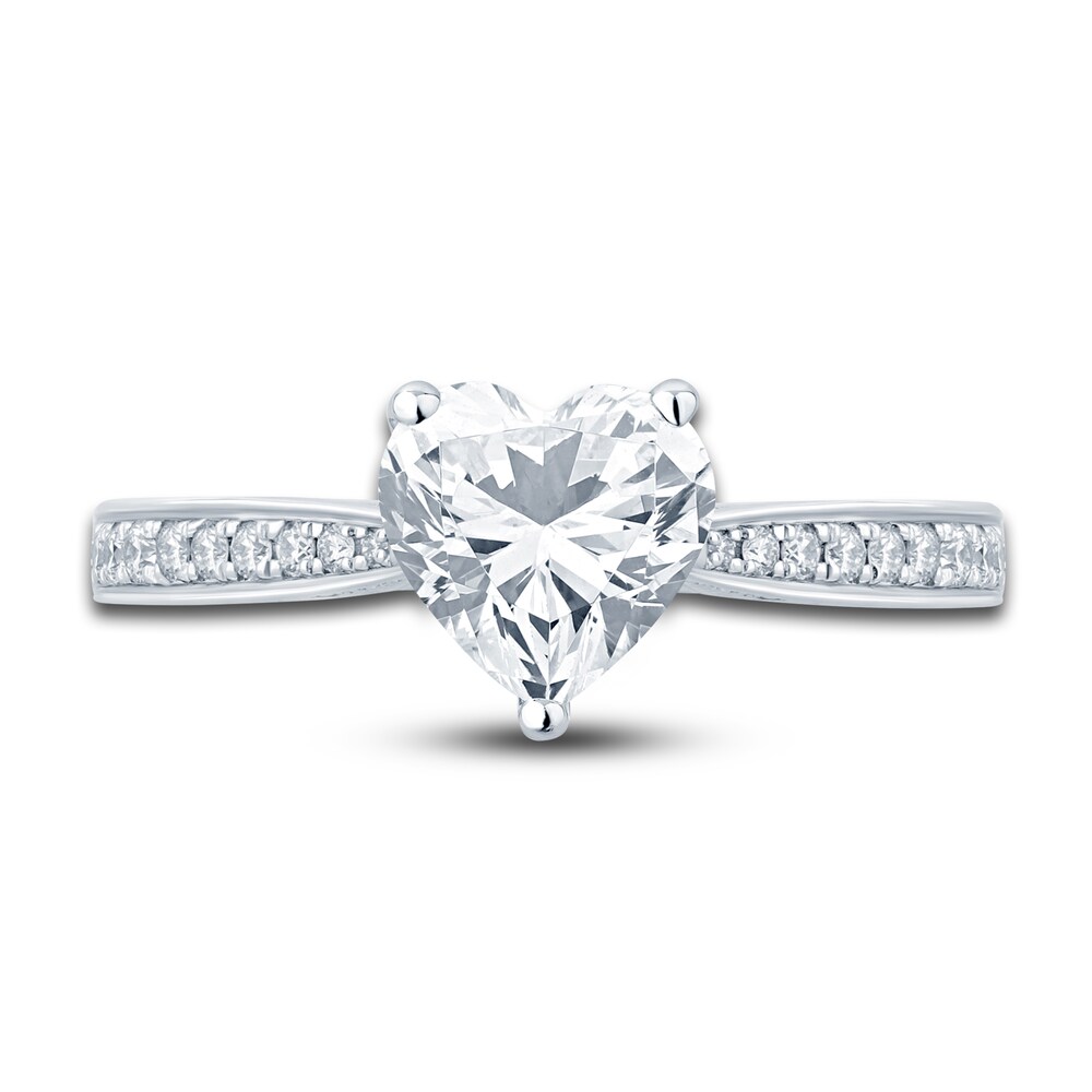 Pnina Tornai Diamond Heart Engagement Ring 2-1/3 ct tw Round 14K White Gold qsBObSkn