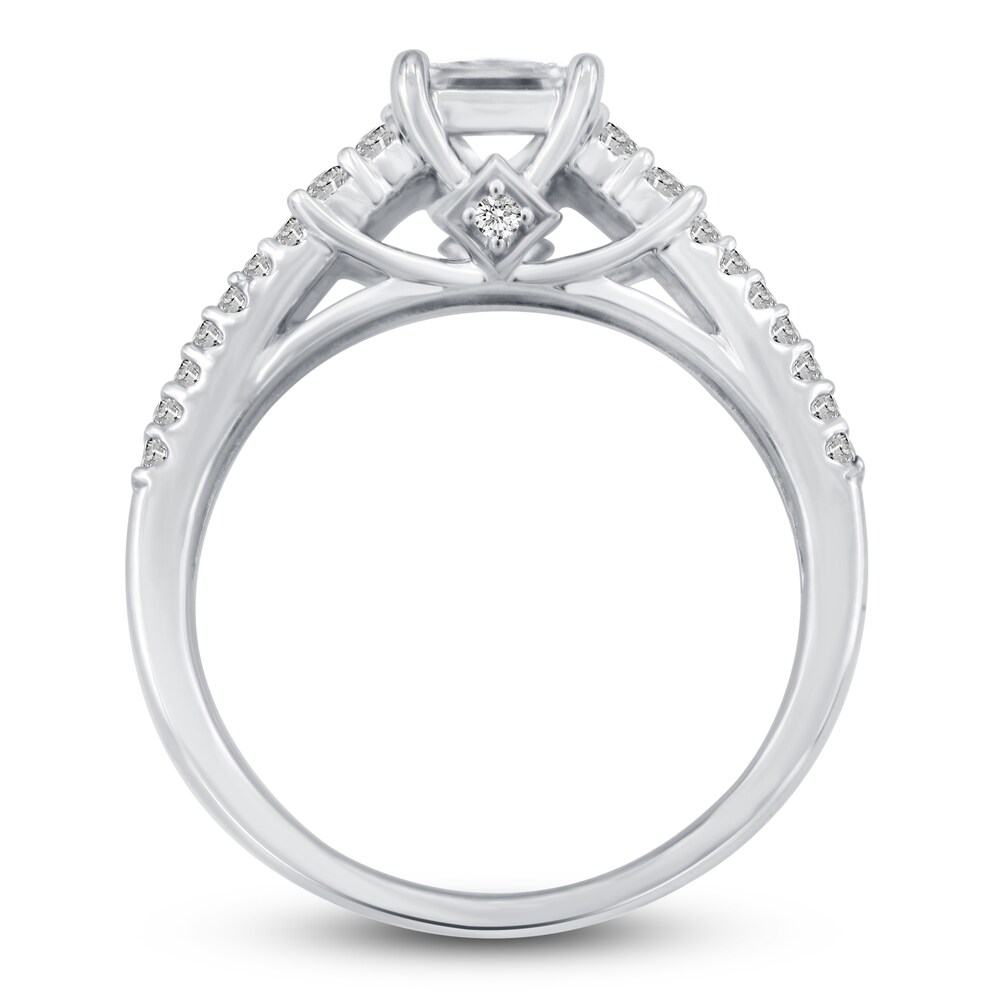 Diamond Engagement Ring 1-1/4 ct tw Princess/Round Platinum rAgfzsjN