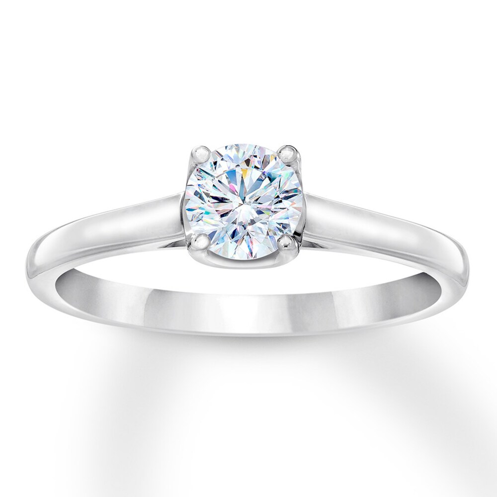 THE LEO First Light Diamond Solitaire Ring 1/2 ct 14K White Gold (I1/I) rFmEefhW [rFmEefhW]