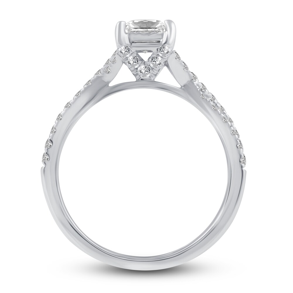 Diamond Engagement Ring 1 ct tw Princess/Round 14K White Gold rMBSAQG2