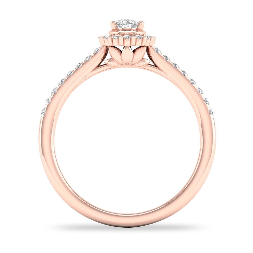 Diamond Ring 1/3 ct tw Pear-shaped/Round-cut 14K Rose Gold rMP1WR6s