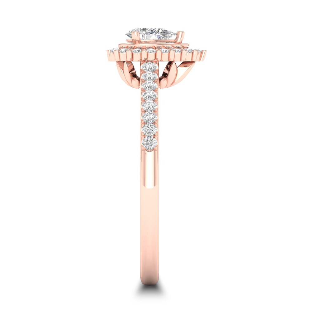 Diamond Ring 1/3 ct tw Pear-shaped/Round-cut 14K Rose Gold rMP1WR6s