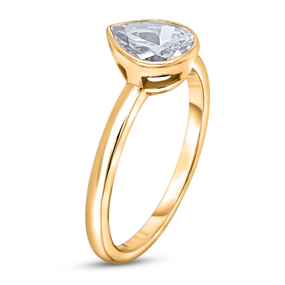Diamond Solitaire Engagement Ring 3/4 ct tw Bezel-Set Pear 14K Yellow Gold (I2/I) rRp6g9QG