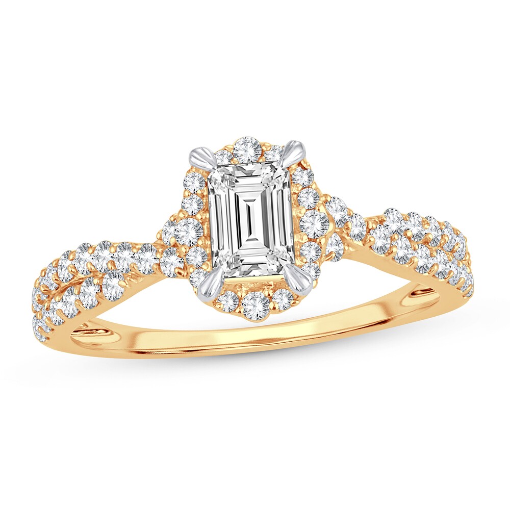 Diamond Ring 1 ct tw Emerald-cut 14K Yellow Gold rWSUaES2 [rWSUaES2]